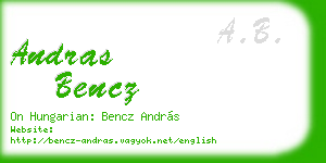 andras bencz business card